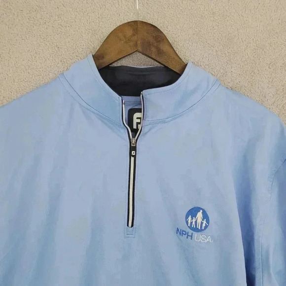FootJoy XL Light Blue  1/4 Zip Pullover Mens Golf Sweatshirt  6PT - Picture 6 of 7